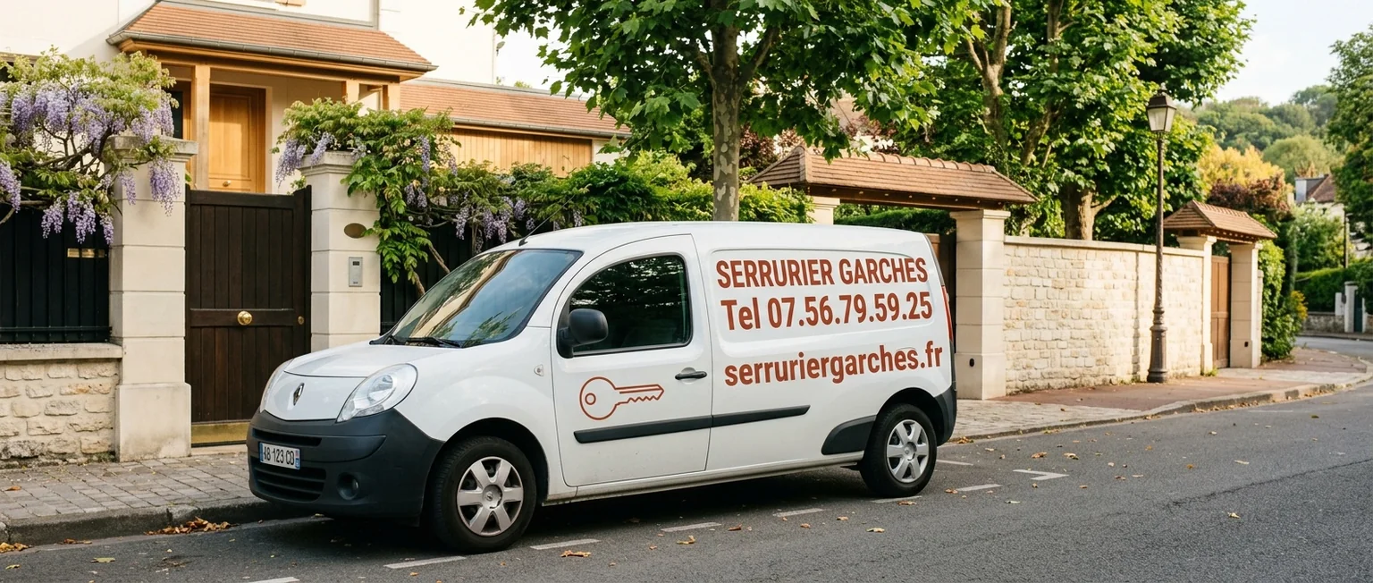 Véhicule Serrurier Garches avec coordonnées
